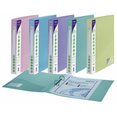 Snopake ReBorn [100% Recycled] A4 2 ORing 25 mm Ringbinder â€“ Pastel
