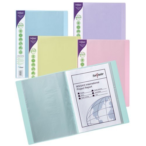 Snopake ReBorn [100% Recycled] A4 24 Pocket Display Book â€“ Pastel