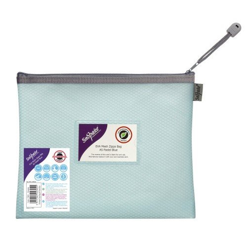 Snopake EVA Mesh Zippa Bag A5 Pastel Blue Pk3
