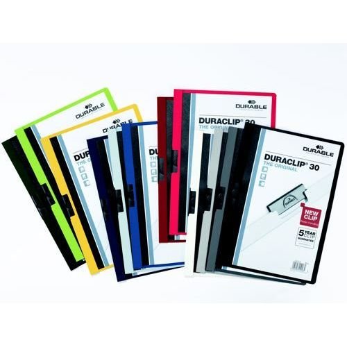 Durable Duraclip A4 Folder 3mm Black Pack 25