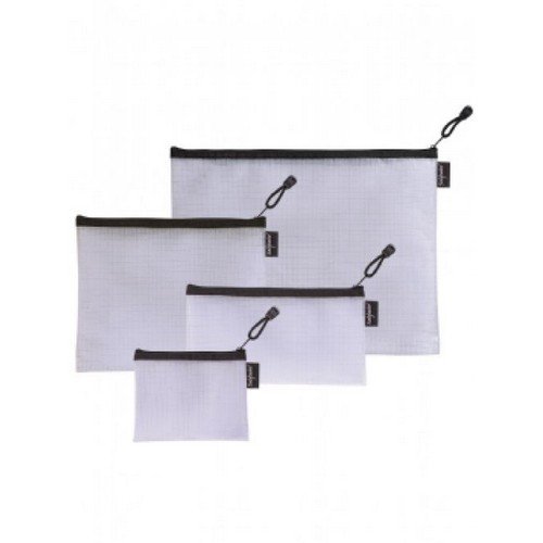Snopake EVA Mesh Zippa Bag Foolscap Black Pack 3