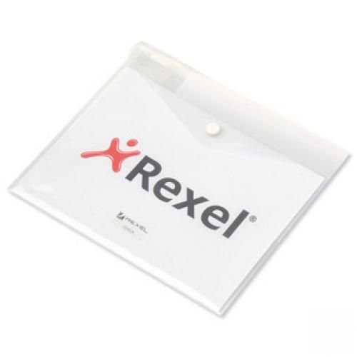 Rexel Ice A4 Popper Wallet Trans Clear Pack 5