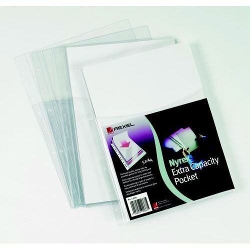 Rexel Extra Cap Reinf Pockets Pack 5