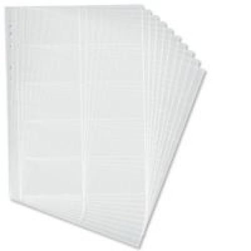 Durable Business Card Pockets A4 Transparent Pack 10