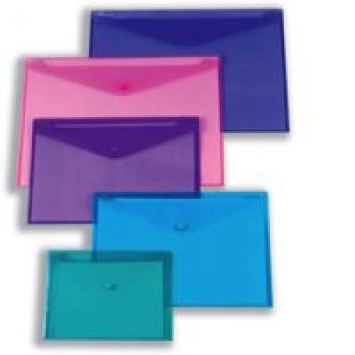 Snopake Polyfile Electra Wallet File Polypropylene Foolscap Assorted Pack 5