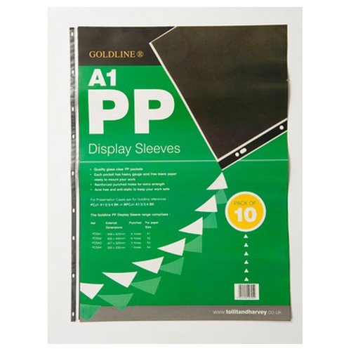 Goldline 10 Polypro Display Sleeves 9 Holes A1