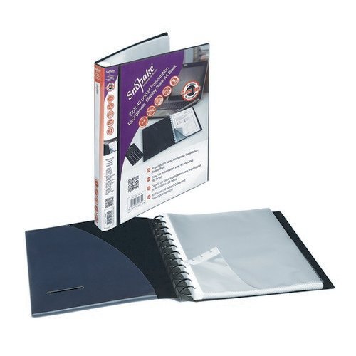 Snopake ZipIt ReOrganiser Presentation Display Book 40 Pocket Black