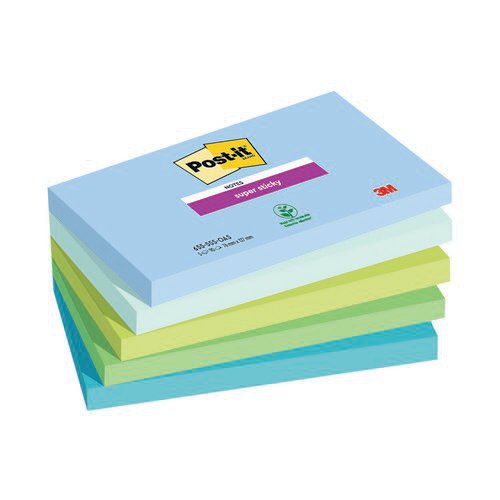 Post-it Super Sticky Notes Oasis 76mm x 127mm Pk5