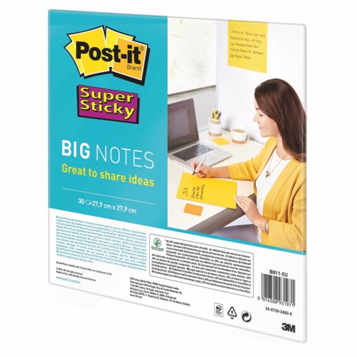 Post-it Big Notes 30 Sheets 280x280mm Yellow