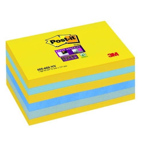 Post-it Super Sticky 655 76x127mm New York PK6