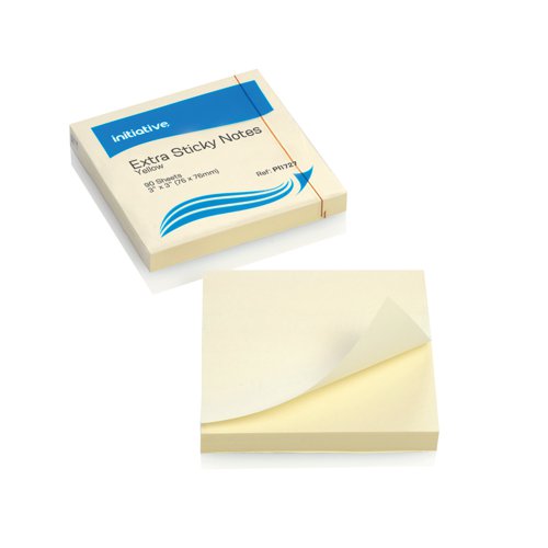 Initiative Extra Sticky Notes 76x76mm Yellow 90 Sheets Per Pad