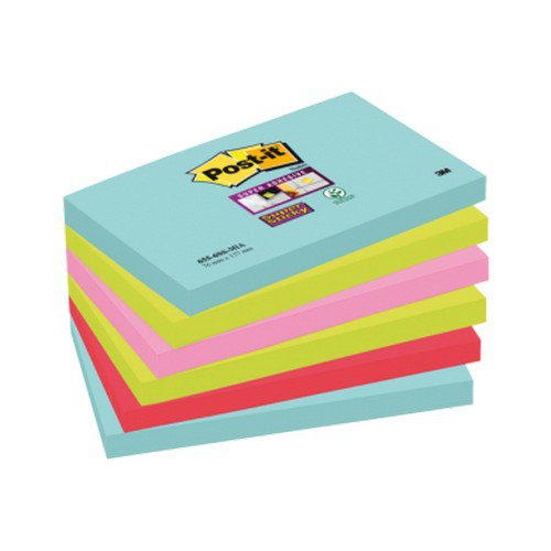 Post-it Super Sticky Notes Miami 76x127mm Pack 6