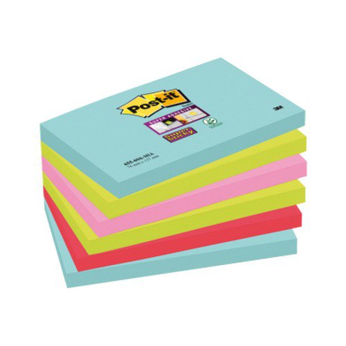 Postit Super Sticky Notes Miami Lined Notes XXL Pack 3 Repositional Notes PI1817