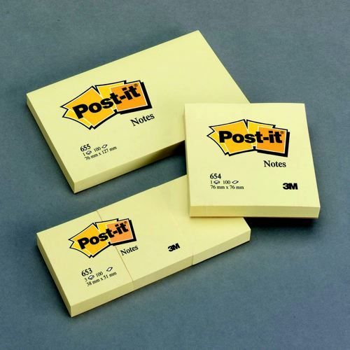 3M PostIt Notes 76x127mm Canary Yellow