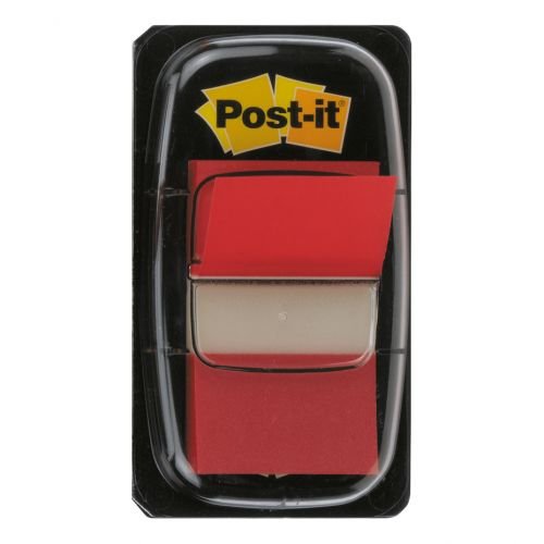 3M PostIt Index 25mm 1 Inch Red 12x50 Tabs