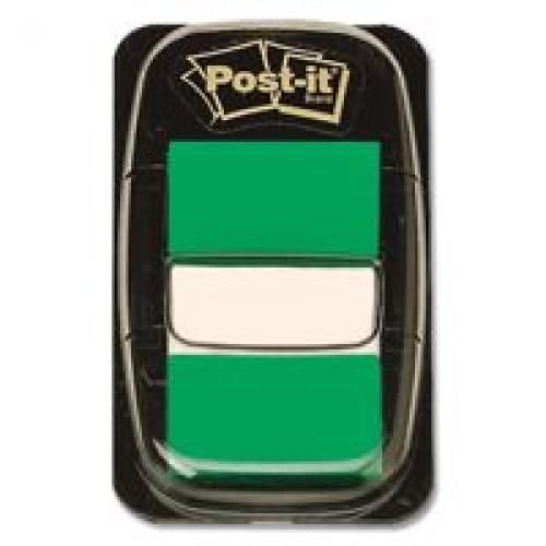 3M PostIt Index 25mm 1 Inch Green 12x50 Tabs