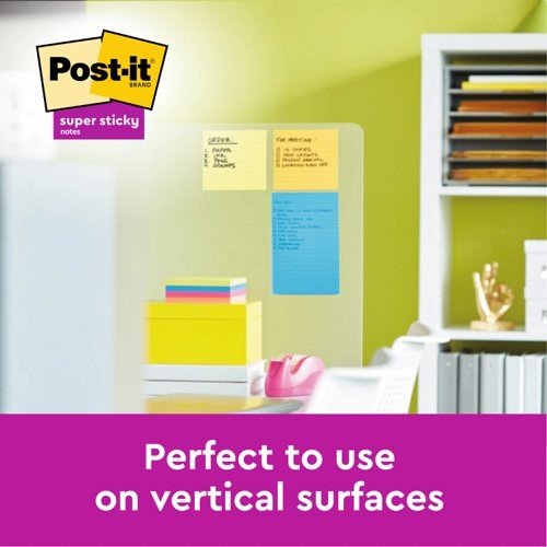 3M PostIt Rainbow Notes 6x4 Ruled Neon Pack 6