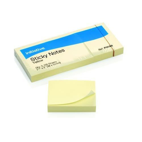 Initiative Sticky Notes 38 x51mm 1.5”x 2” Yellow 