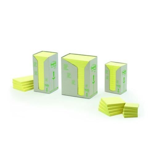 3M PostIt Recycled Pads 38x51mm Yellow