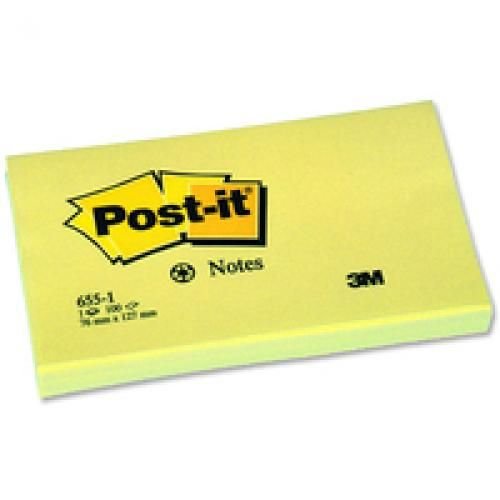 3M PostIt Recycled Pads 76x127mm Yellow