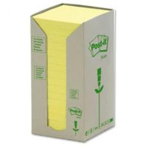 3M PostIt Note Recycled 3x3 Yellow Pack 16