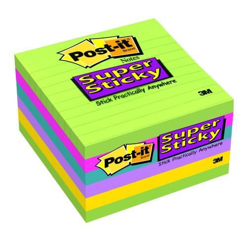 PostIt Ultra Colour Super Sticky Pad 125x200mm Pack 2 Repositional Notes PI9369