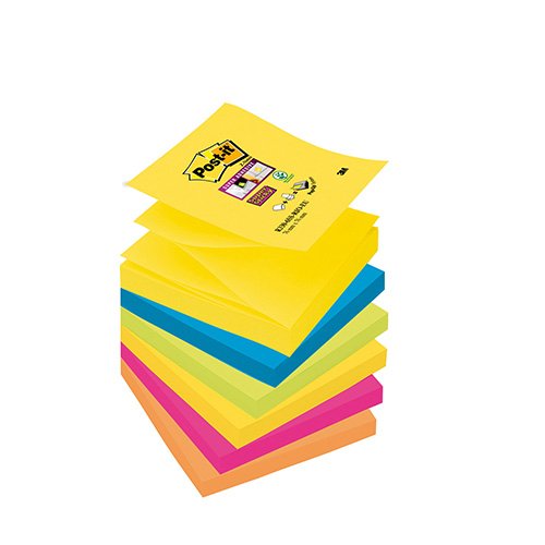 Post-it Super Sticky Z-Notes Carnival 76mm x 76mm Pk6