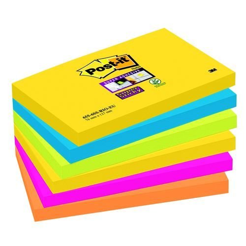 Post-it Super Sticky Notes 76x127 Rio Color Set Pack 6