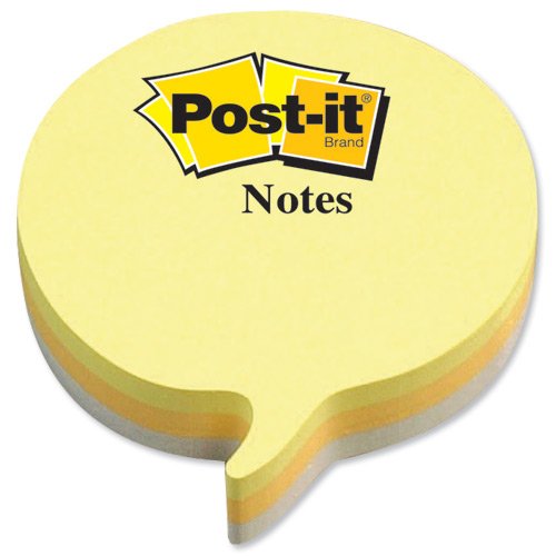 Postit Speech Bubble Notes Pad of 225 Sheets Yellow and Grey