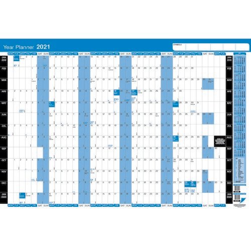 Q-Connect 2021 12 Month Year Planner Unmounted 915mm X 610mm