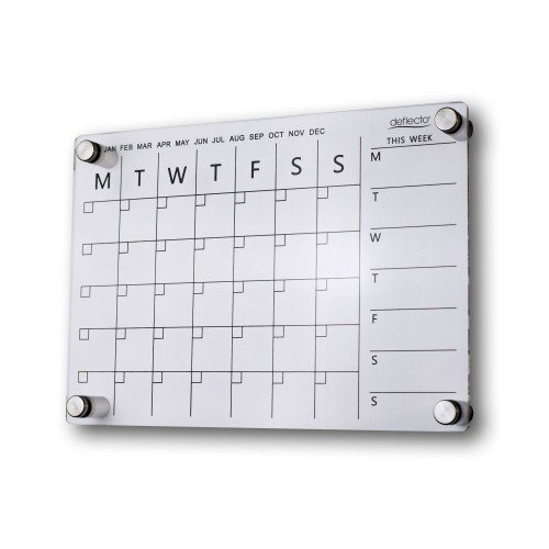 Deflecto A3 Acrylic Weekly/Monthly Planner Wall Mounted 420 x 297mm - WPMA3WM