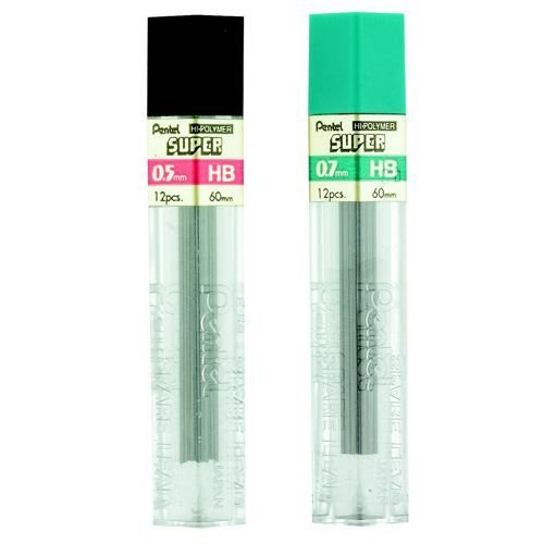 Pentel Refill Lead Extrastrong Hipolymer in Tube of 12 x HB 0.5mm