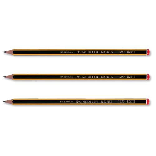 Staedtler 120 Noris Pencil Cedar Wood 2B Black Cap