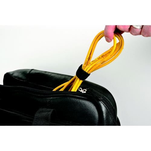 D-Line Cable Tidy Band Reusable Hook and Loop 1.2m Length Black