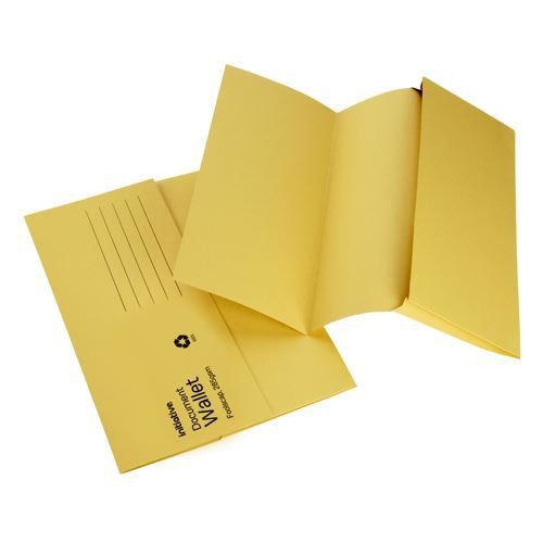 Initiative Document Wallet Foolscap Medium Weight 285gsm Yellow