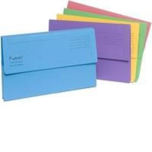 Guildhall Bright Manilla Wallet 300gsm Recycled Foolscap Assorted Pack of 25