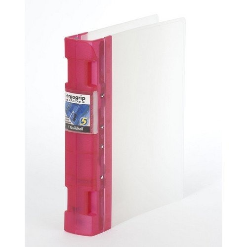 Guildhall GLX Ergogrip Frosted Ring Binder Raspberry