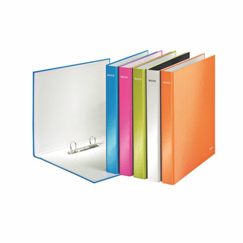 Leitz Wow Ringbinder A4 2Dr 25mm Assorted Pack 10