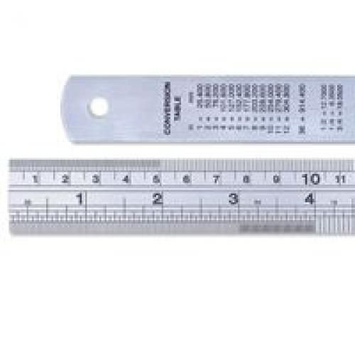 Linex Ruler Stainless Steel Imperial And Metric With Conversion Table 600mm