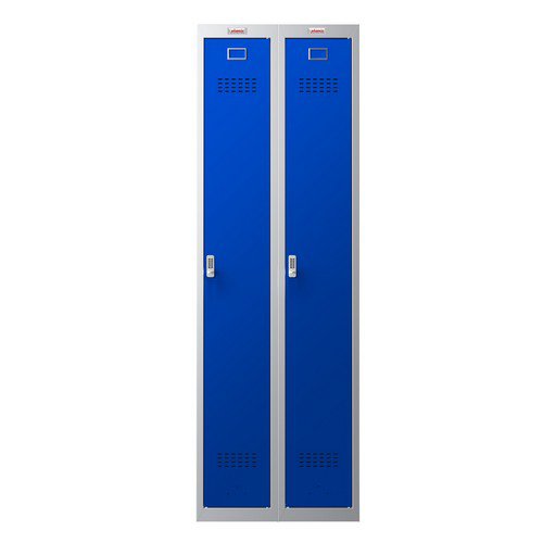 Phoenix PL Series PL2160GBE 2 Column 2 Door Personal Locker Combo Grey Body/Blue Doors with Ele Lock