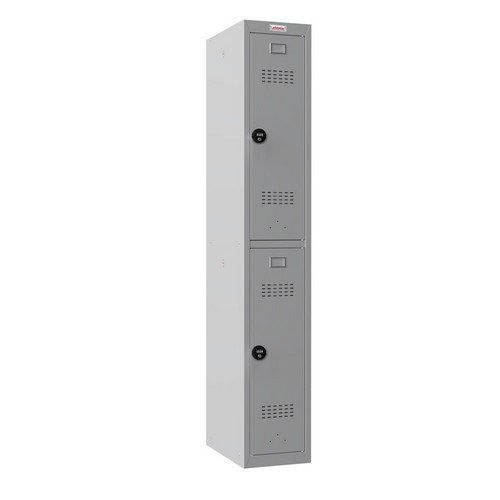Phoenix PL Series PL1230GGC 1 Column 2 Door Personal Locker in Grey with Combination Locks