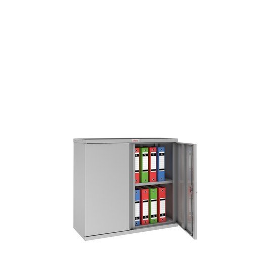 Phoenix SCL Series SCL0891GGK 2 Door 1 Shelf Steel Storage Cupboard in Grey with Key Lock