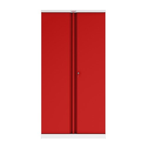 Phoenix SCL Series SCL1891GRK 2 Door 4 Shelf Steel Storage Cupbd Grey Body & Red Doors with Key Lock