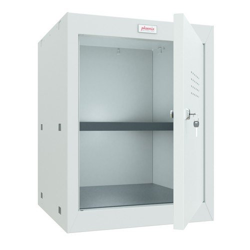 Phoenix CL Series CL0544GGK Size 2 Cube Locker in Light Grey with Key Lock