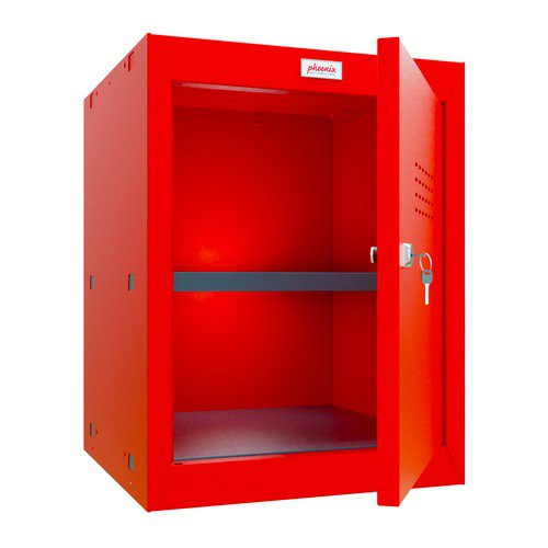 Phoenix CL Series CL0544RRK Size 2 Cube Locker in Red with Key Lock