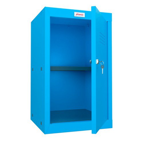 Phoenix CL Series CL0644BBK Size 3 Cube Locker in Blue with Key Lock