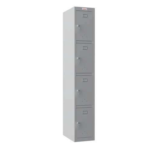 Phoenix PL Series PL1430GGK 1 Column 4 Door Personal locker in Grey with Key Locks