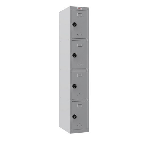 Phoenix PL Series PL1430GGC 1 Column 4 Door Personal locker in Grey with Combination Locks