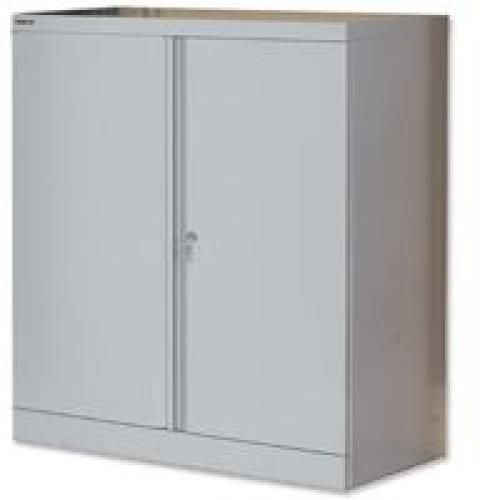Bisley 2 Door Cupboard With 1 Shelf 1016mm Packed Goose Grey