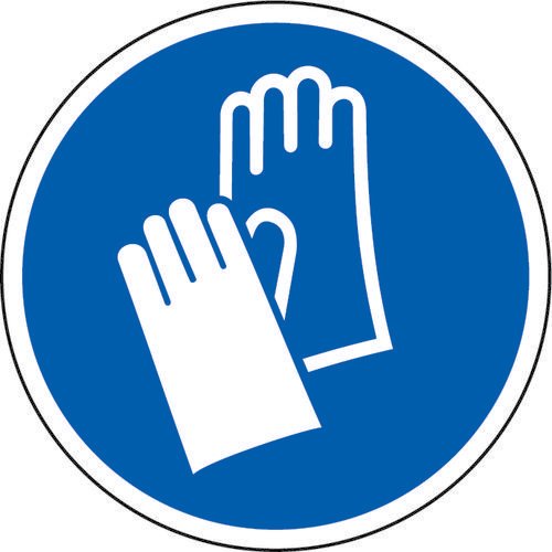 Blue Social Distancing Floor Graphic Wear Gloves (400mm dia.)
